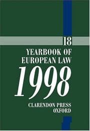 Tapa de Yearbook of European Law 1998