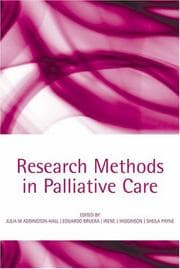 Tapa de RESEARCH METHODS IN PALLIATIVE CARE; ED. BY JULIA M. ADDINGTON-HALL