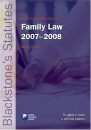 Tapa de Blackstone's Statutes on Family Law 2007-2008 (Blackstone's Statute)