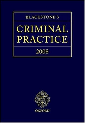 Tapa de Blackstone's Criminal Practice 2008