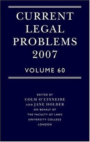 Tapa de Current Legal Problems 2007