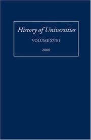 Tapa de History of Universities: Volume XVI (1)