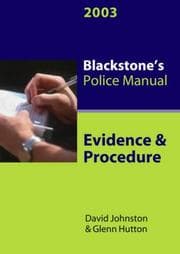 Tapa de Evidence and procedure 2003