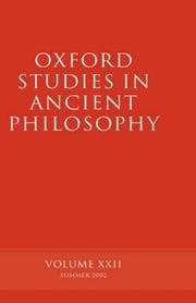 Tapa de Oxford Studies in Ancient Philosophy Volume XXII