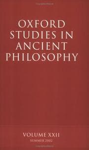 Tapa de Oxford Studies in Ancient Philosophy Volume XXII: Volume XXII