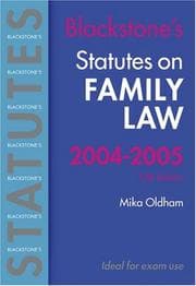 Tapa de Statutes on Family Law 2004-2005 (Blackstone's Statutes)