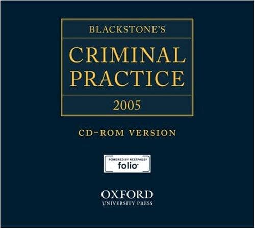 Tapa de Blackstone's Criminal Practice 2005