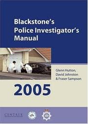 Tapa de Blackstone's Police Investigator's Manual 2006