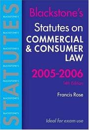 Tapa de Statutes on Commercial and Consumer Law 2005-2006 (Blackstone's Statute Books)