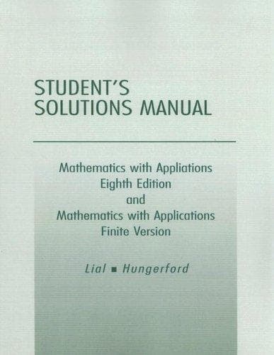 Tapa de Student's Solutions Manual Mathematics with Applications