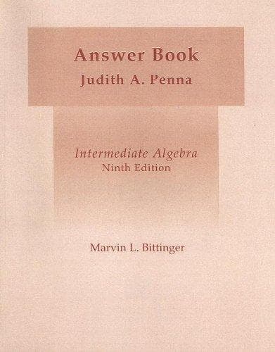 Tapa de Intermediate Algebra Answer Book