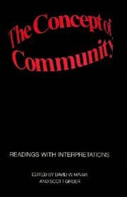 Tapa de The concept of community