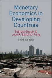 Tapa de MONETARY ECONOMICS IN DEVELOPING COUNTRIES