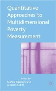 Tapa de Quantitative approaches to multidimensional poverty measurement