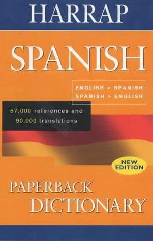 Tapa de Harrap Spanish paperback dictionary