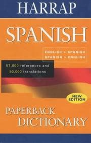 Tapa de Harrap Spanish paperback dictionary