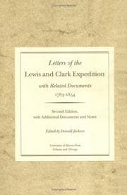Tapa de Letters of the Lewis and Clark Expedition, with related documents, 1783-1854