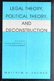 Tapa de Legal theory, political theory, and deconstruction