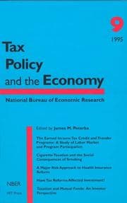 Tapa de Tax Policy and the Economy, Volume 9 (Tax Policy and the Economy)