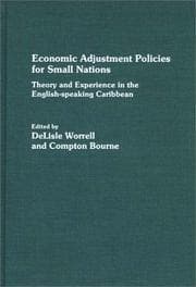 Tapa de Economic adjustment policies for small nations