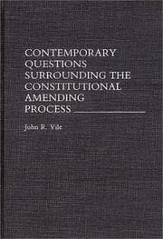 Tapa de Contemporary questions surrounding the constitutional amending process