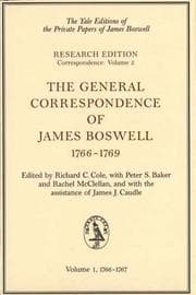 Tapa de The General Correspondence of James Boswell, 1766-1769: Volume 1
