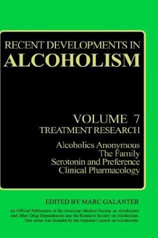 Tapa de Recent Developments in Alcoholism: Volume 7