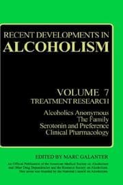 Tapa de Recent Developments in Alcoholism: Volume 7