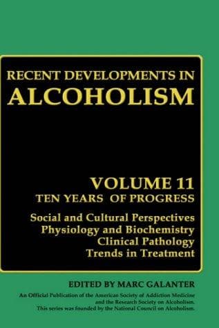 Tapa de Recent Developments in Alcoholism: Volume 11
