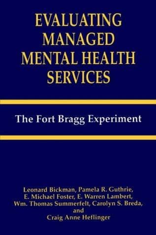 Tapa de Evaluating Managed Mental Health Services