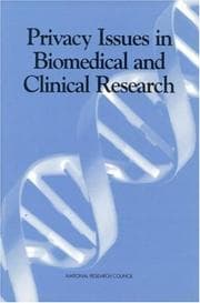 Tapa de Privacy issues in biomedical and clinical research