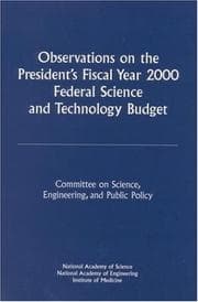 Tapa de Observations on the President's fiscal year 1999 federal science and technology budget
