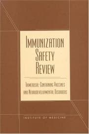 Tapa de Immunization Safety Review