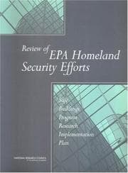 Tapa de Review of EPA homeland security efforts