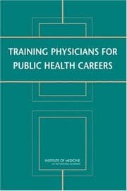 Tapa de Training physicians for public health careers