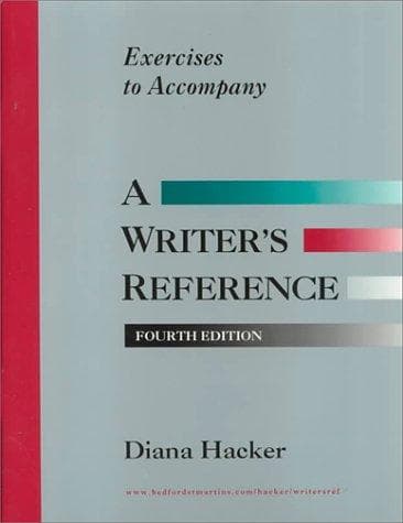 Tapa de Exercises to Accompany a Writers Reference