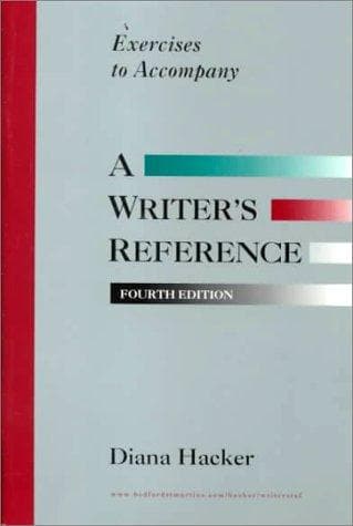 Tapa de Exercises to Accompany a Writer's Reference