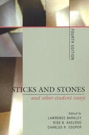Tapa de Sticks and stones and other student essays