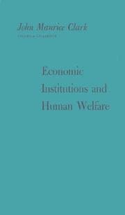 Tapa de Economic institutions and human welfare