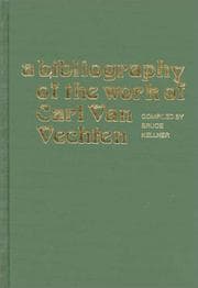 Tapa de A bibliography of the work of Carl Van Vechten