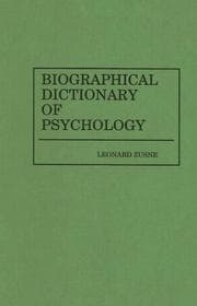 Tapa de Biographical dictionary of psychology
