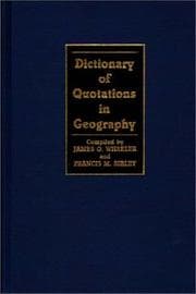 Tapa de Dictionary of quotations in geography
