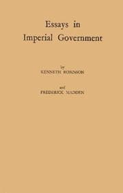 Tapa de Essays in imperial government