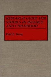 Tapa de Research guide for studies in infancy and childhood