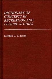 Tapa de Dictionary of concepts in recreation and leisure studies
