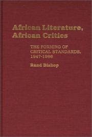 Tapa de African literature, African critics