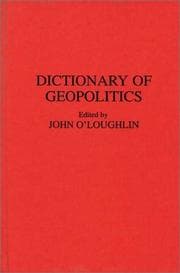 Tapa de Dictionary of geopolitics