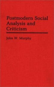Tapa de Postmodern social analysis and criticism