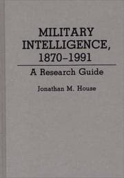 Tapa de Military intelligence, 1870-1991