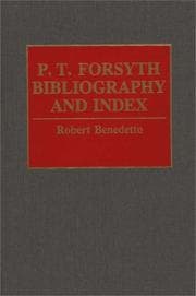 Tapa de P.T. Forsyth bibliography and index